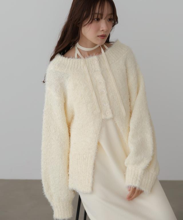 バブ（Bab）/【S・Mサイズ展開】前後2WAYニットカーディガン＋ニットキャミワンピース