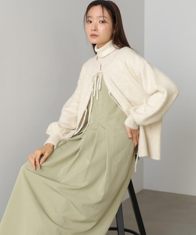 バブ（Bab）/【セットアイテム/選べるサイズ展開】前後2WAYニットトップス＋タックキャミワンピース