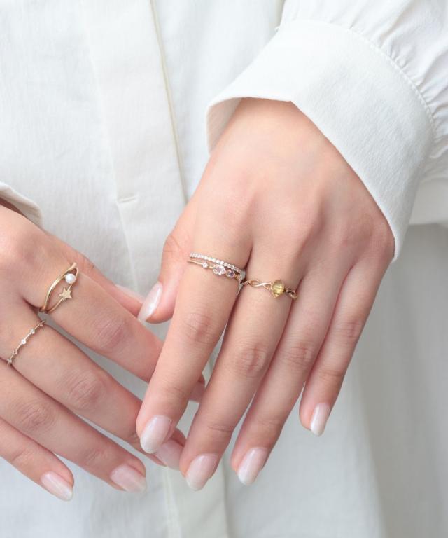 【NOIR DE POUPEE】 K10クロスライン レイヤードリング 11号 NOIR DE POUPEE K10 クロスライン レイヤードリング #11