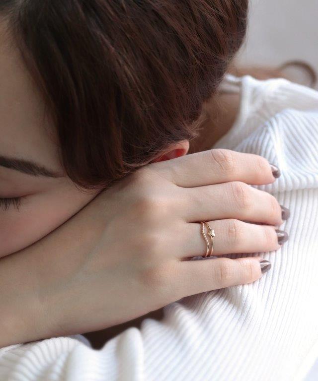 【NOIR DE POUPEE】K10ピンキーリング ガーネット サファイア NOIR DE POUPEE】K10ピンキーリング ガーネット サファイア NOIR DE