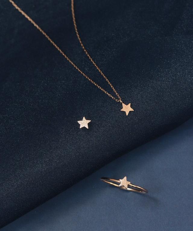 【titti 】NOIR DE POUPEE K10ネックレス NOIR DE POUPEE K10 スター ゴールドネックレス K10 – NOIR DE POUPEE