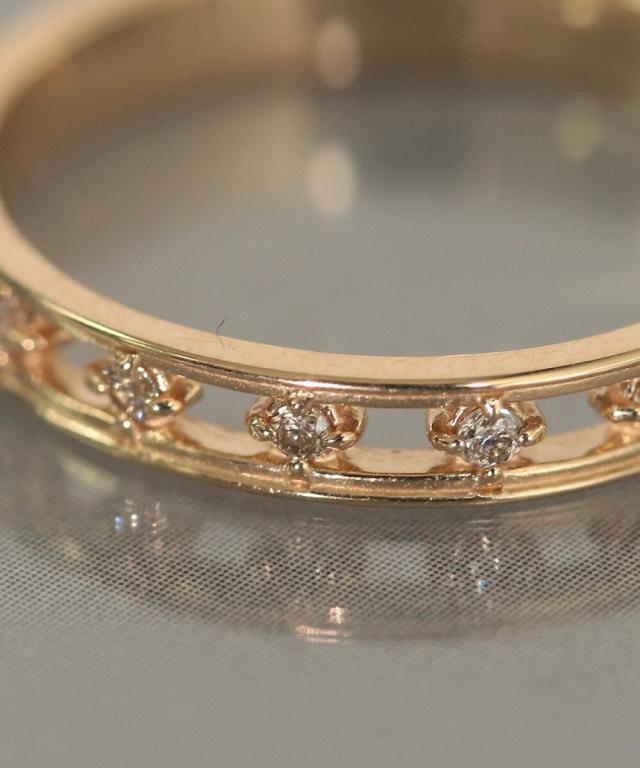 NOIR DE POUPEE K10 フラワー 透かし リング 13号 NOIR DE POUPEE K10