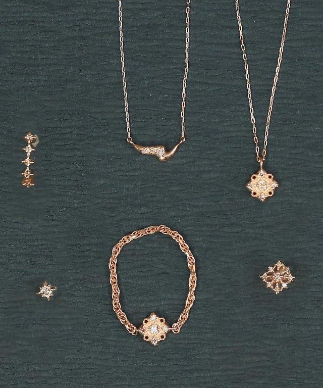 ノワール ド プーペ（NOIR DE POUPEE）/K10 le bois スクエア透かしダイヤモンド　チェーンリング_6