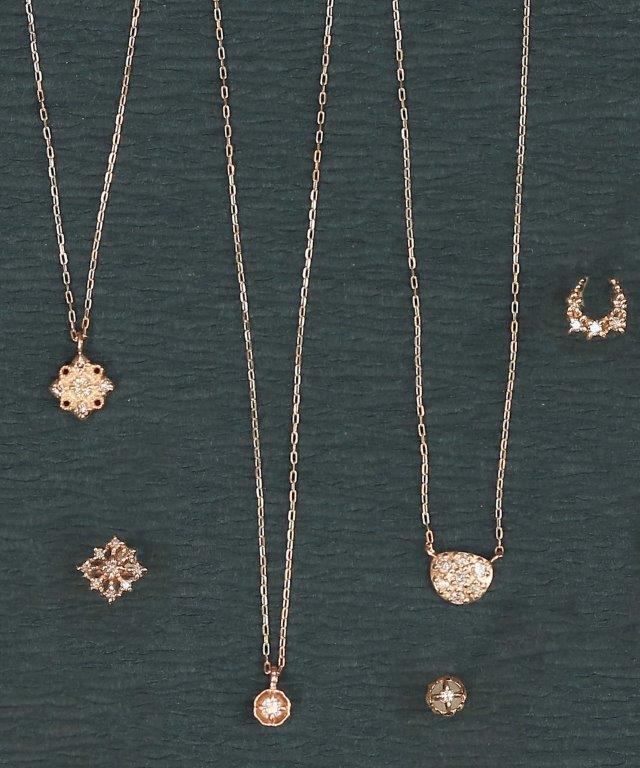 ノワール ド プーペ（NOIR DE POUPEE）/K10 le bois スクエア透かしダイヤモンド　ネックレス_10