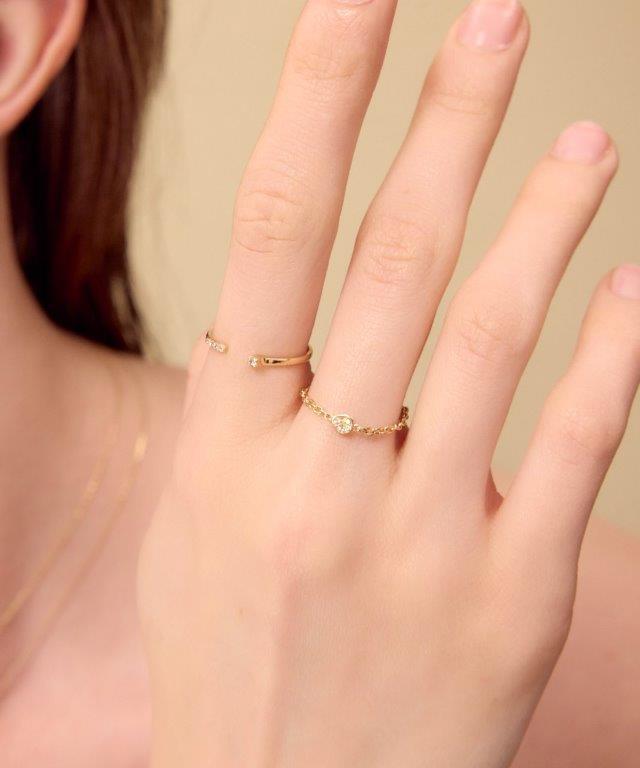 NOIR DE POUPEE K10 プチダイヤモンドウェーブリング 11号 楽天市場