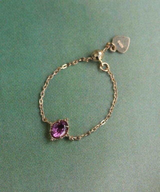 【ノワールドプーペ】K10 シャンパンガーネット×ホワイトサファイア ピンキー ノワールドプーペ】K10 シャンパンガーネット×ホワイト