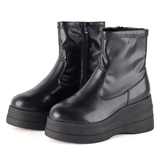 ラブハンター（LOVE HUNTER）/「UNISEX」22．5〜27．0cm展開★厚底ストレッチショートブーツ★1619の通販は