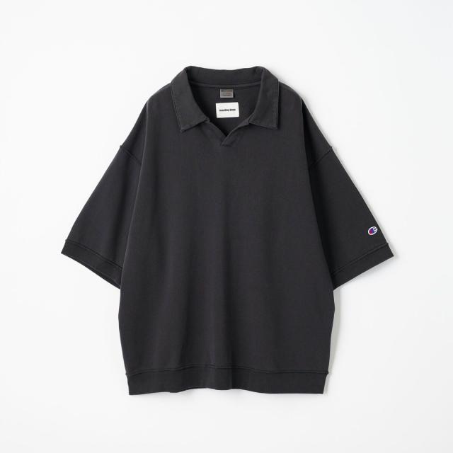<Champion * monkey time> ピグメント ジップ ポロシャツ