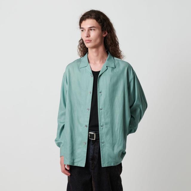 モンキータイム（monkey time）/キュプラ コットン オープンカラー シャツ