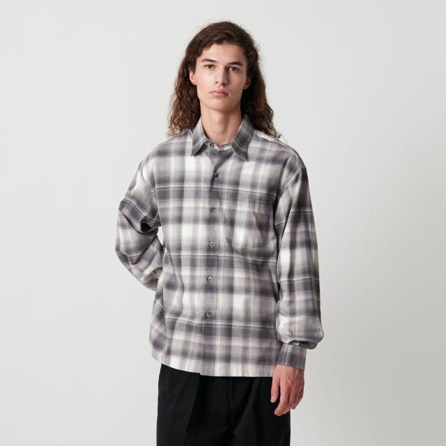 モンキータイム（monkey time）/ブラッシュド オンブレ チェック シャツ