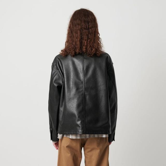 モンキータイム（monkey time）/レザーライク クロップド カバーオール