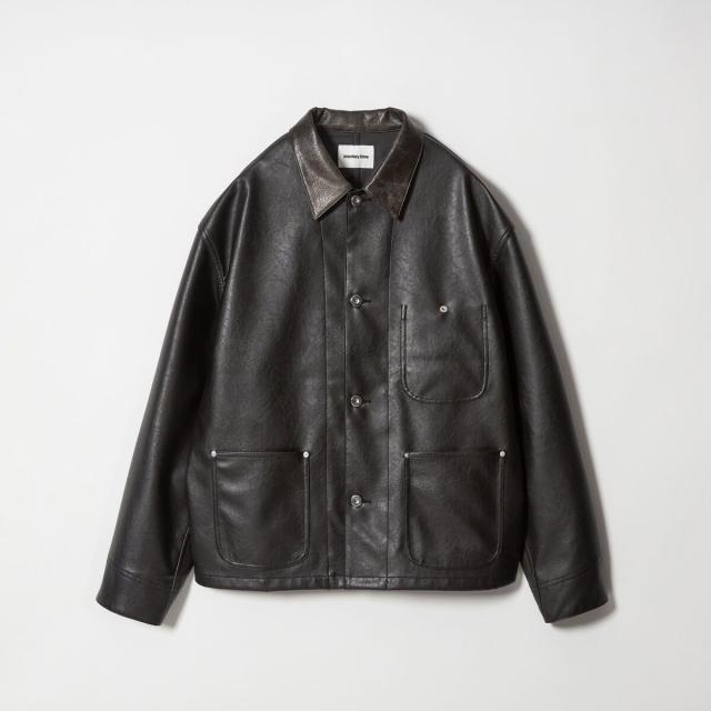 モンキータイム（monkey time）/レザーライク クロップド カバーオール