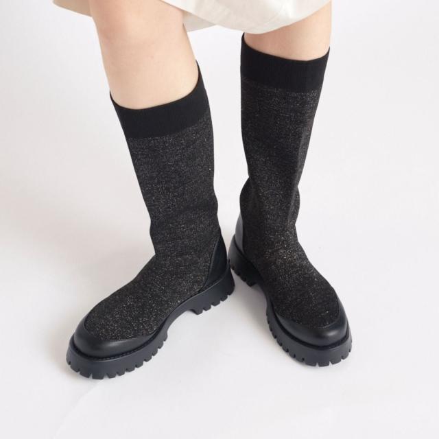 ルシーダ（Lucida）/【25秋冬新作】撥水/クラメニットソックスブーツ