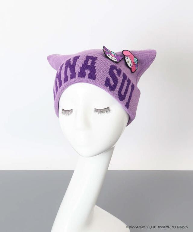 アナ スイ（ANNA SUI）/【 ANNA SUI（アナ スイ）】マイメロディ&クロミ 刺しゅうブローチ付きネコ耳ニットワッチ