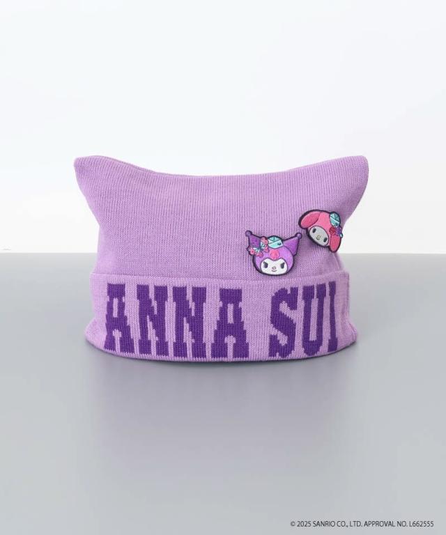 アナ スイ（ANNA SUI）/【 ANNA SUI（アナ スイ）】マイメロディ&クロミ 刺しゅうブローチ付きネコ耳ニットワッチ