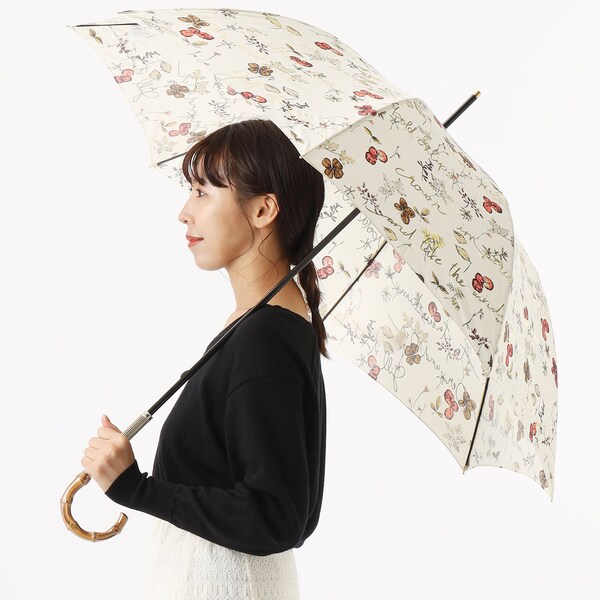 ジルスチュアート 新品コーラル ボタニカルプリント雨傘 / 長傘 1/2 JILLSTUART - ジルスチュアート 新品コーラル ボタニカル