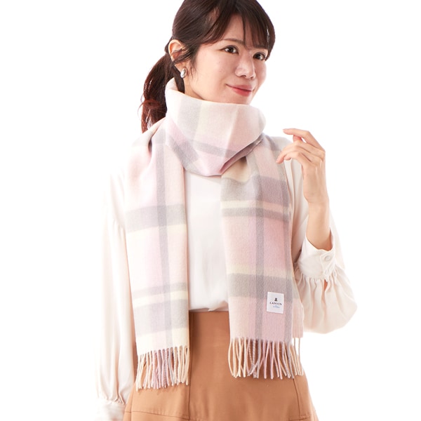 ランバン オン ブルー（LANVIN en Bleu）/LANVIN en bleu（ランバンオンブルー）カシミヤウールチェックマフラーの通販は 8,580円