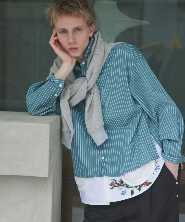 レアセル（rehacer）/rehacer: Garden Stripe Shirt Jacket / ガーデン ストライプ シ