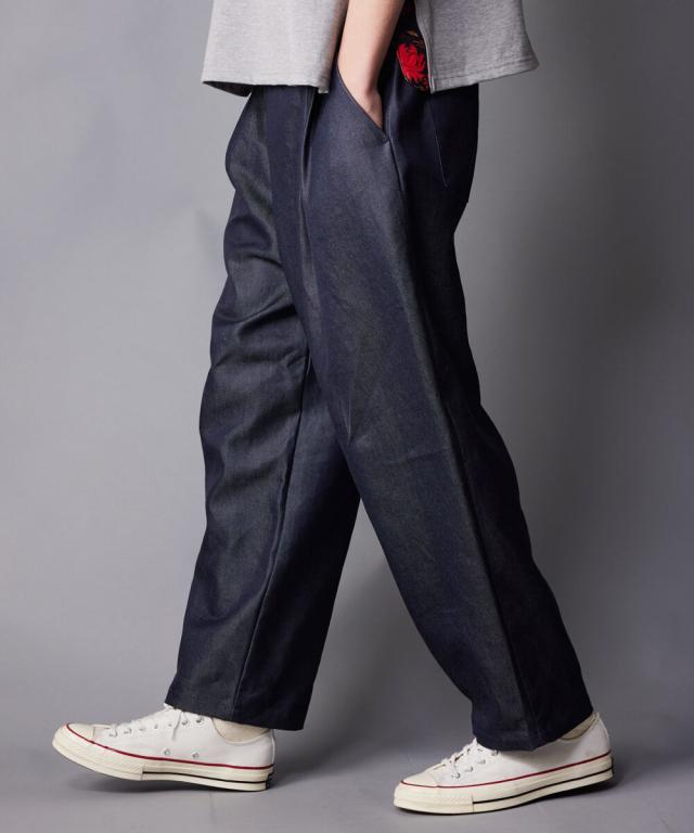 レアセル（rehacer）/rehacer : Double Tuck Easy Denim Pants /ダブルタック イージ