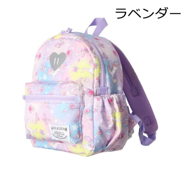 キッズフォーレ/ユニコーン・苺総柄撥水ボンディングリュックの