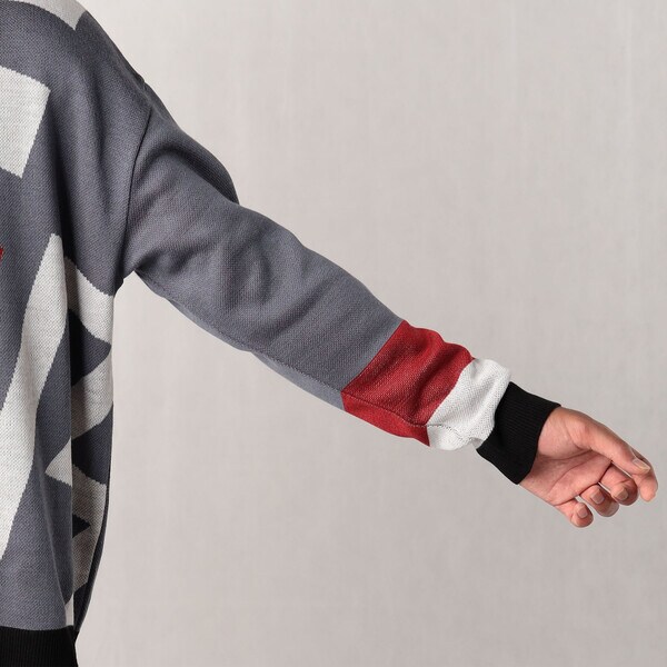 ベータ・メン/βボーダーグラフィック モックネックセーター