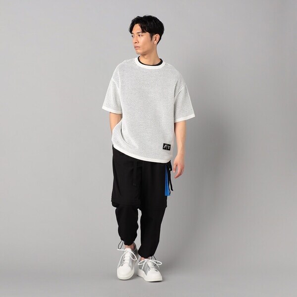 こんにちは！はちゃんです ベータ・メン（BMEN）/半袖メッシュ クルーネックニット