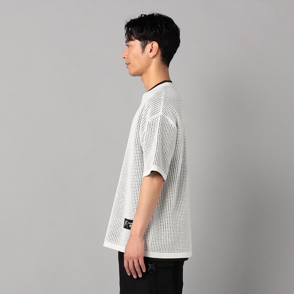 ベータ・メン（BMEN）/半袖メッシュ クルーネックニット