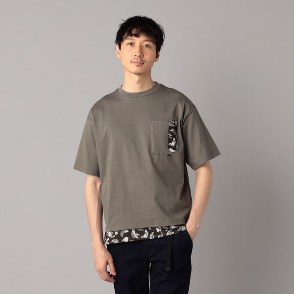 ベータ・メン（BMEN）/ブラッシュドプリント切替 Tシャツ