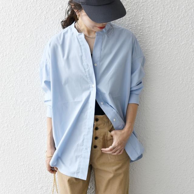 シップス エニィ（SHIPS any）/《一部追加予約》SHIPS any:〈洗濯機可能〉REPREVE バンド カラー シャツ