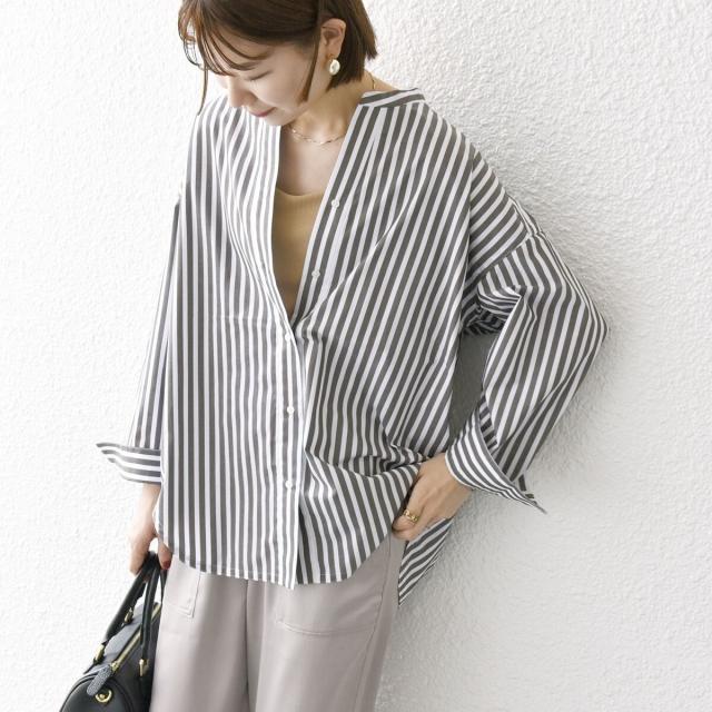 シップス エニィ（SHIPS any）/《一部追加予約》SHIPS any:〈洗濯機可能〉REPREVE バンド カラー シャツ