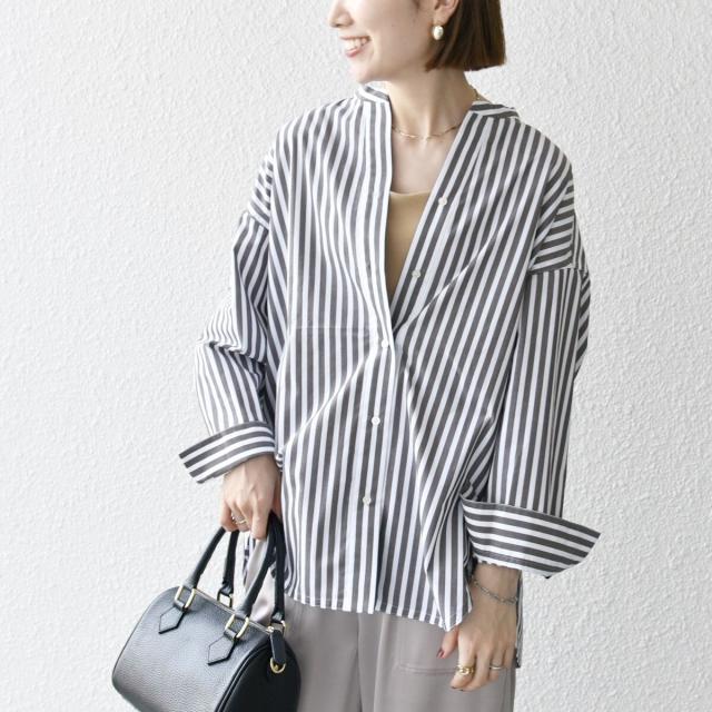 シップス エニィ（SHIPS any）/《一部追加予約》SHIPS any:〈洗濯機可能〉REPREVE バンド カラー シャツ