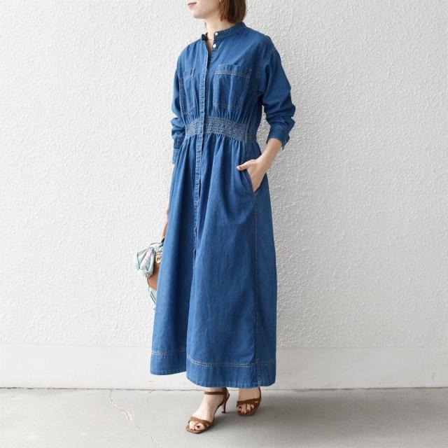 シップス エニィ（SHIPS any）/SHIPS any: シャーリング デニム ポケット ワンピース ［SHIPS any DENIM］_12