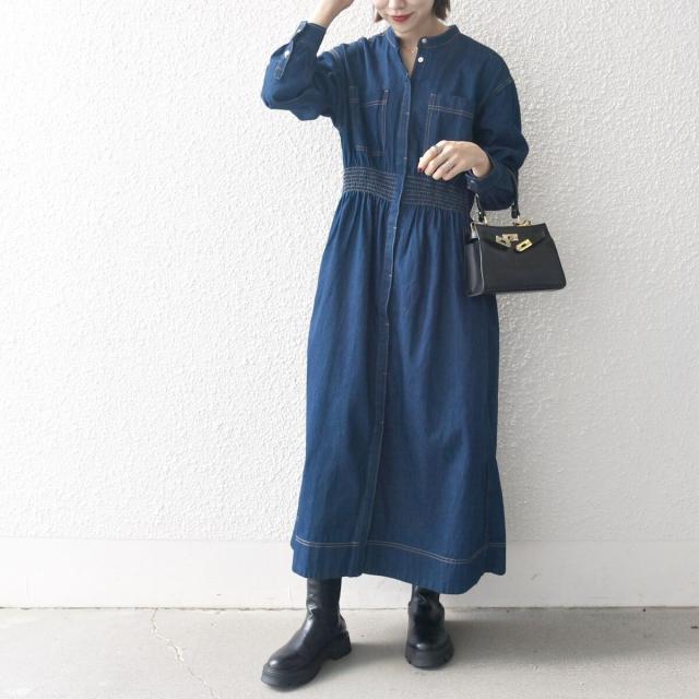 シップス エニィ（SHIPS any）/SHIPS any: シャーリング デニム ポケット ワンピース ［SHIPS any DENIM］_14