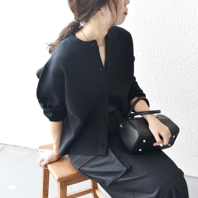 シップス エニィ（SHIPS any）/《一部追加予約》SHIPS any: ミラノリブ ノーカラー ニット ジャケット カーディガン