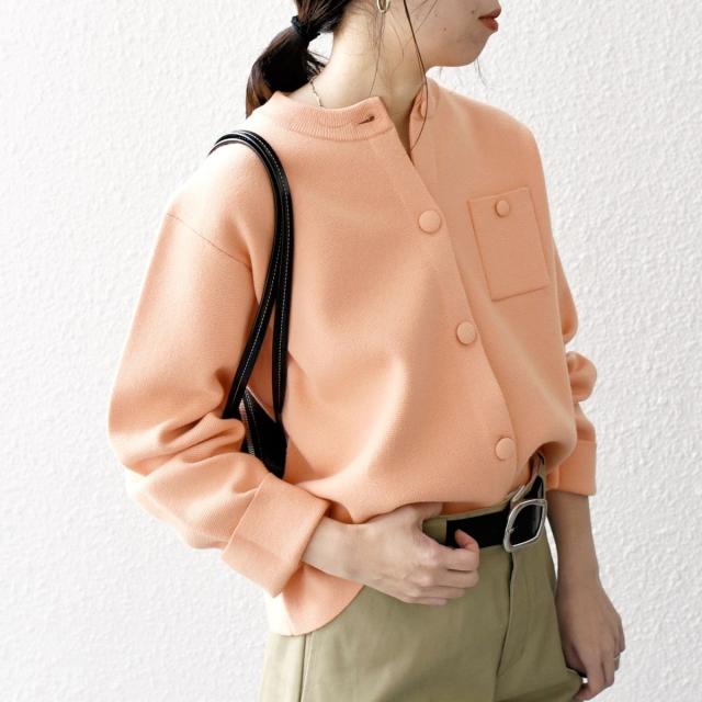 シップス エニィ（SHIPS any）/《一部追加予約》SHIPS any: ミラノリブ ノーカラー ニット ジャケット カーディガン