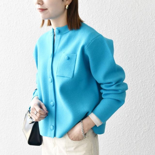 シップス エニィ（SHIPS any）/《一部追加予約》SHIPS any: ミラノリブ ノーカラー ニット ジャケット カーディガン