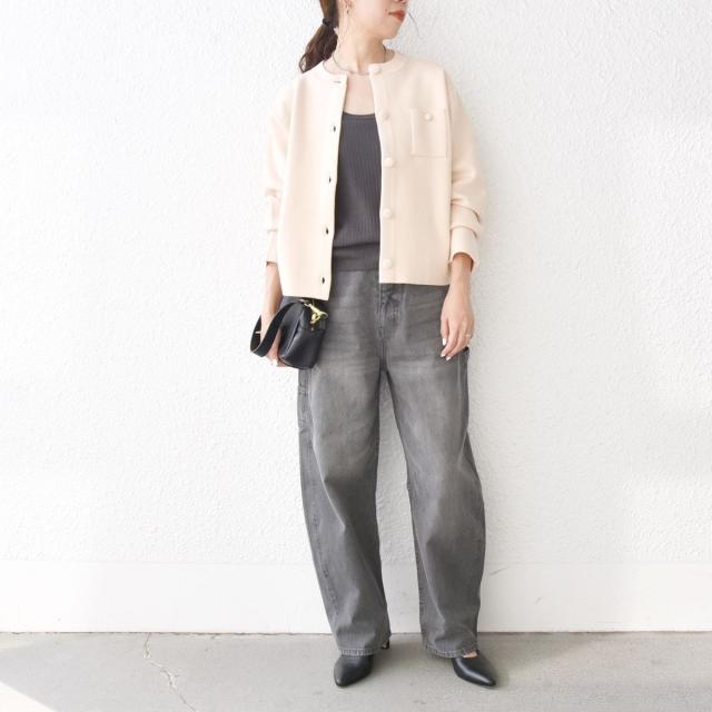 シップス エニィ（SHIPS any）/《一部追加予約》SHIPS any: ミラノリブ ノーカラー ニット ジャケット カーディガン