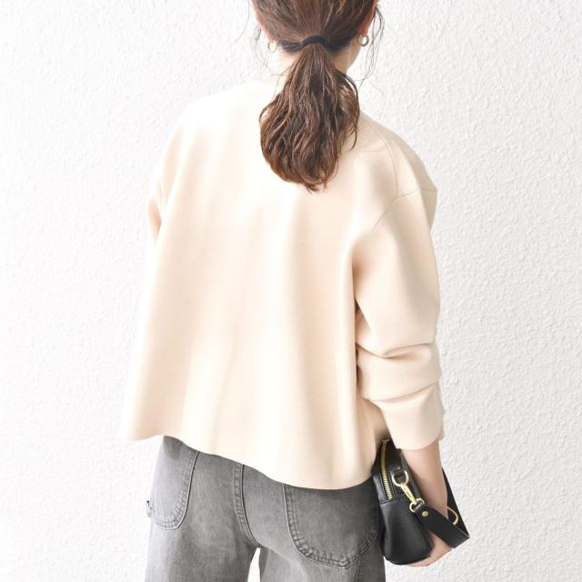 シップス エニィ（SHIPS any）/《一部追加予約》SHIPS any: ミラノリブ ノーカラー ニット ジャケット カーディガン