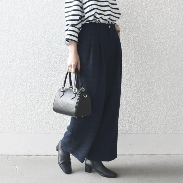 シップス エニィ（SHIPS any）/SHIPS any: ツイード タック セミワイド パンツ［NAVY BLUE］