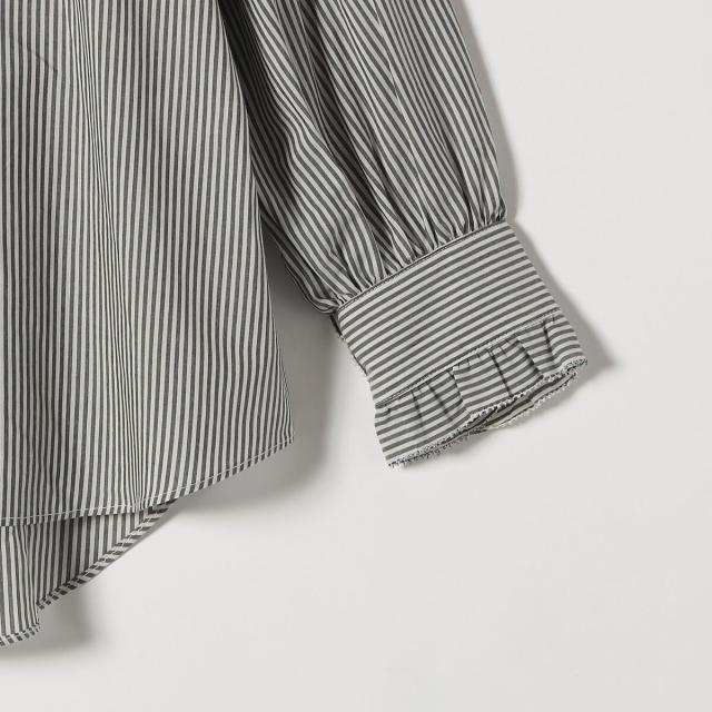 シップス エニィ（SHIPS any）/《追加予約》SHIPS any:〈手洗い可能〉ストライプ フリル Vネック シャツ ブラウス