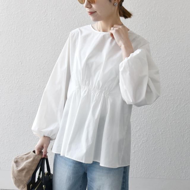 シップス エニィ（SHIPS any）/《一部追加予約》SHIPS any:〈洗濯機可能〉REPREVE ギャザー パフシャツ ブラウス