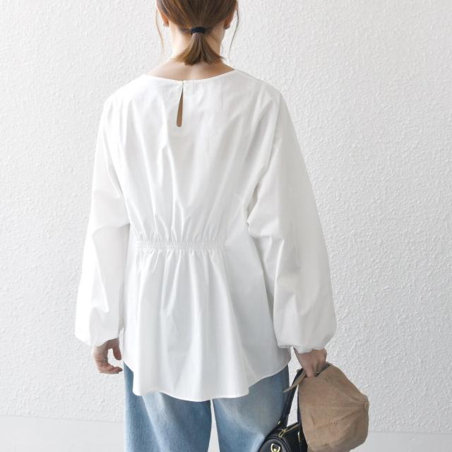 シップス エニィ（SHIPS any）/《一部追加予約》SHIPS any:〈洗濯機可能〉REPREVE ギャザー パフシャツ ブラウス