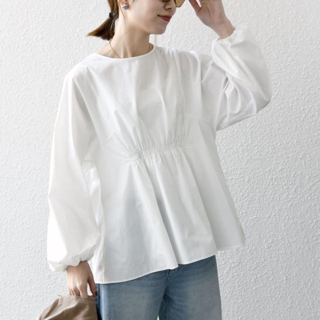 シップス エニィ（SHIPS any）/《一部追加予約》SHIPS any:〈洗濯機可能〉REPREVE ギャザー パフシャツ ブラウス