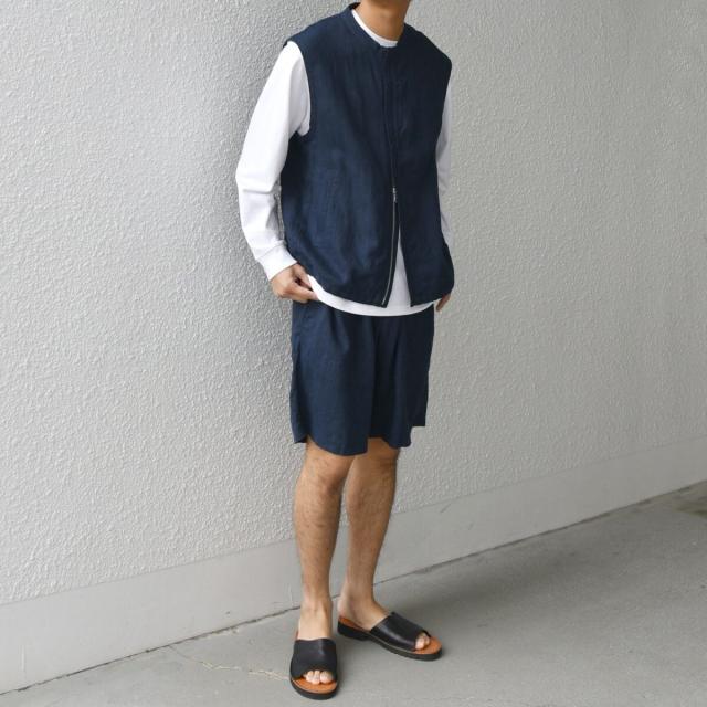 23SS 02232-0046 リネンジップベスト リネン ジップベスト 23SS 02232-0046 リネンジップベスト