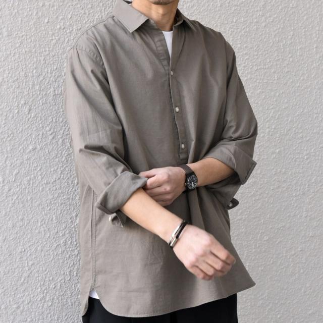 シップス エニィ（SHIPS any）/SHIPS any:〈洗濯機可能〉コットン/リネン 7分袖  スキッパー プルオーバー シャツ 25