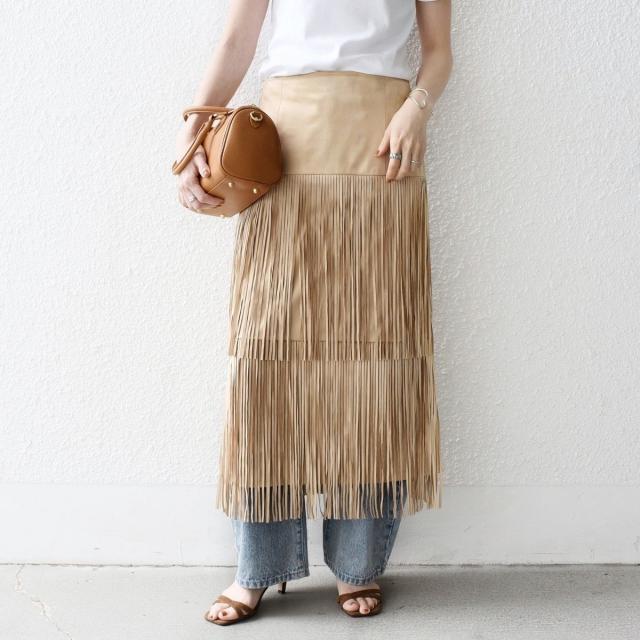 シップス エニィ（SHIPS any）/bon_meur:〈手洗い可能〉フリンジ ティアード タイト スカート