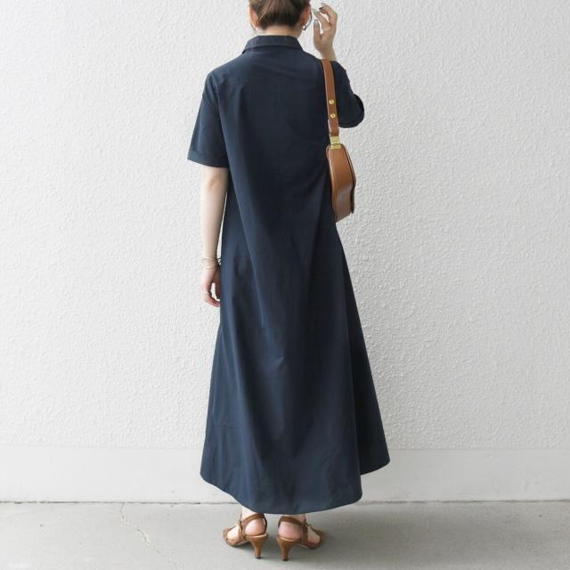 SHIPS シップスエニィ ワンピース ダブルクロスウエストタックAライン