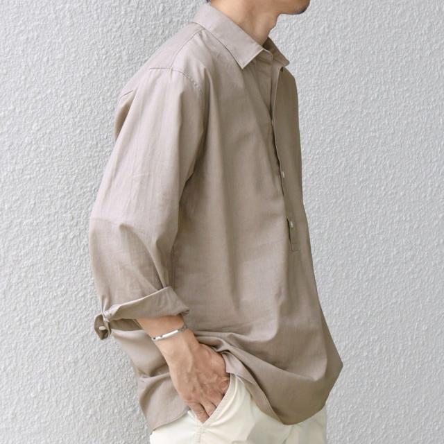 シップス エニィ（SHIPS any）/SHIPS any: コットン/リネン 7分袖 スキッパー プルオーバー シャツ◇◇