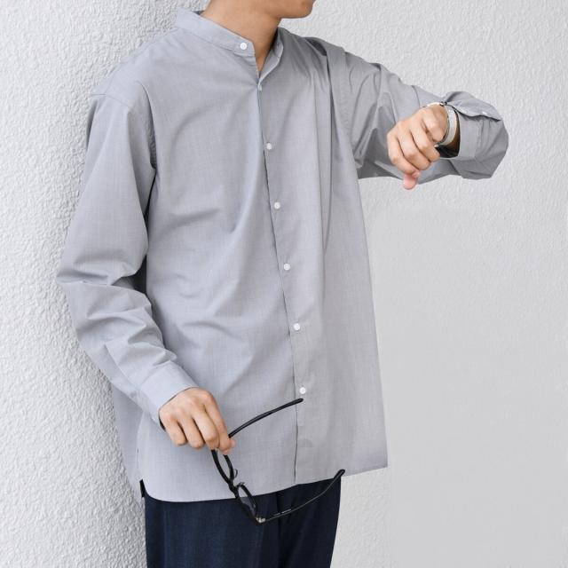 シップス エニィ（SHIPS any）/SHIPS any: LIM BLESS ソリッド / ストライプ バンドカラー シャツ 25AW◇_1