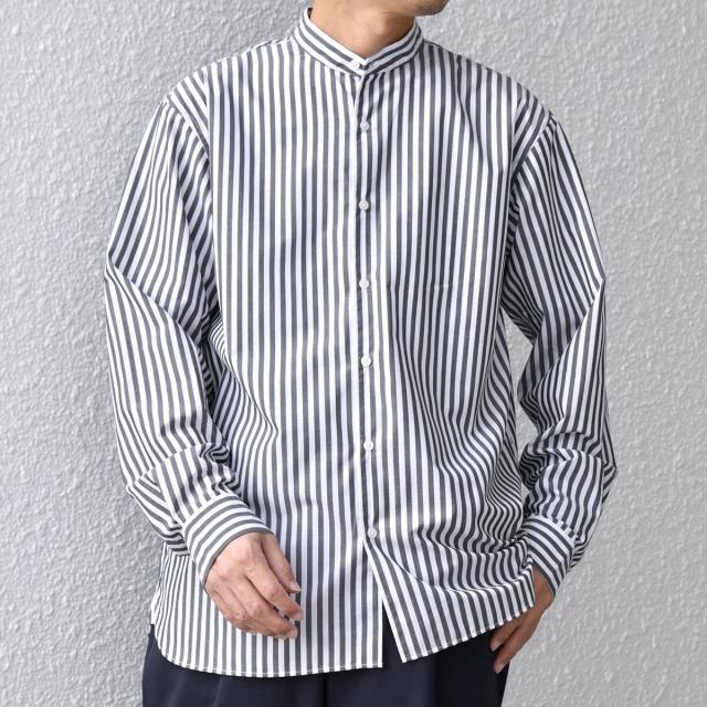 シップス エニィ（SHIPS any）/SHIPS any: LIM BLESS ソリッド / ストライプ バンドカラー シャツ 25AW◇_3